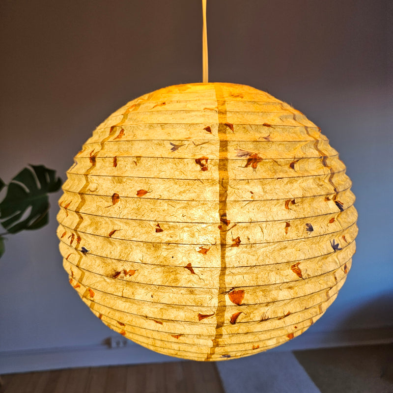 Marigold Petal Mixed Shades | Handmade Paper Lampshade |  Lokta Paper Crafts | Lantern Shade | Nepali Kagaj