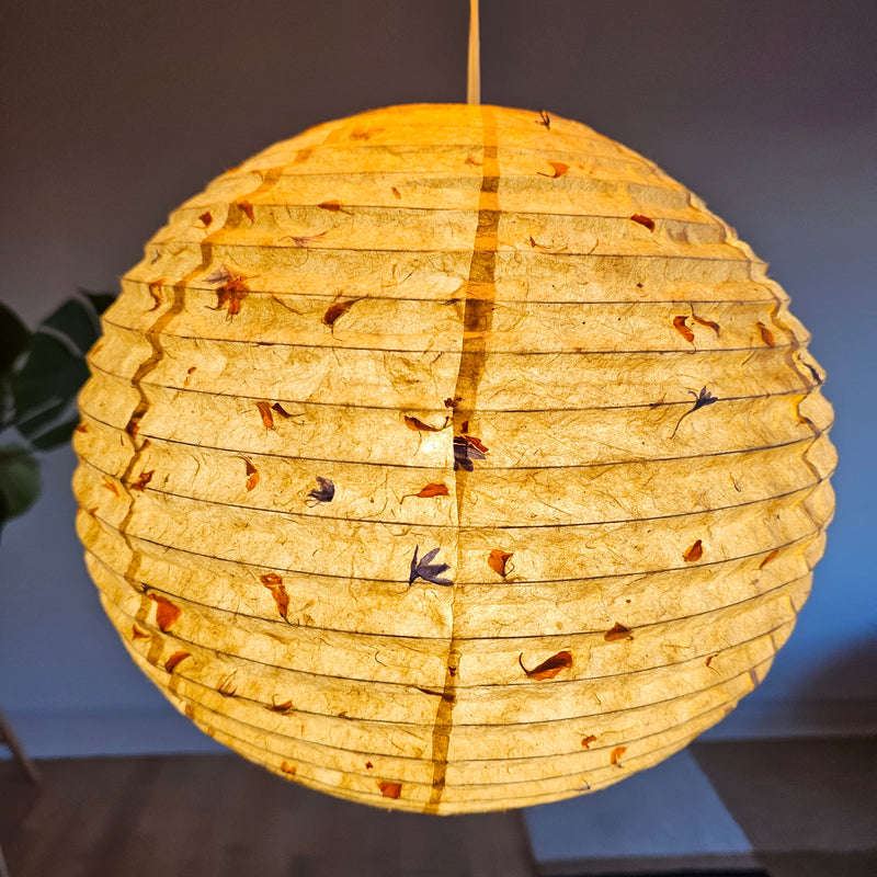 Marigold Petal Mixed Shades | Handmade Paper Lampshade |  Lokta Paper Crafts | Lantern Shade | Nepali Kagaj