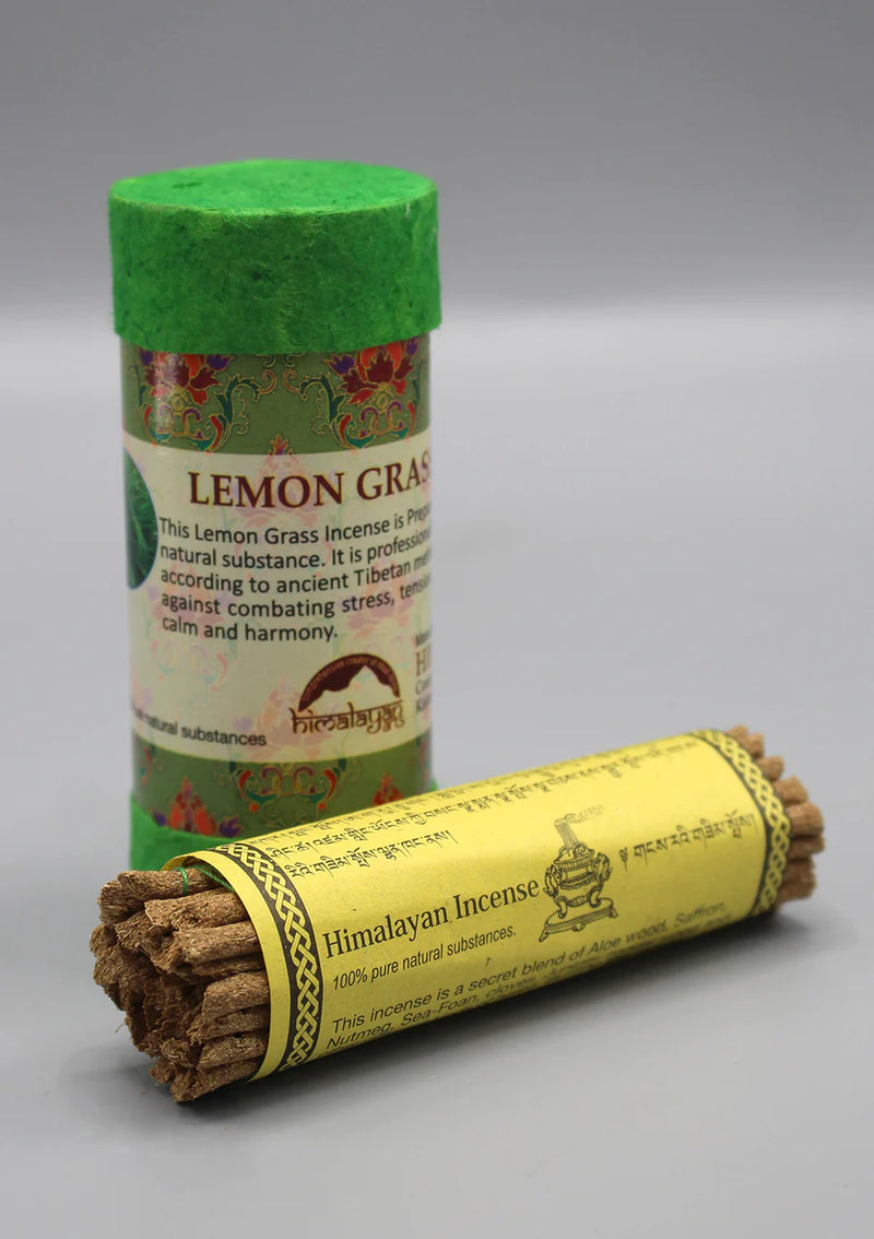 Lemon Grass Tibetan Tube Incense Sticks - Natural Calming Aromatherapy - 1