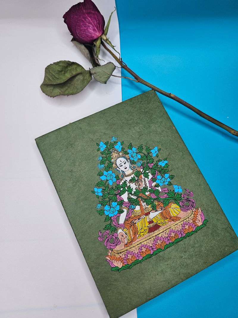 Handmade Green Tara Lokta Paper Journal