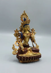 6-Inch Gold Plated White Tara Statue - Unique Artistry - 4