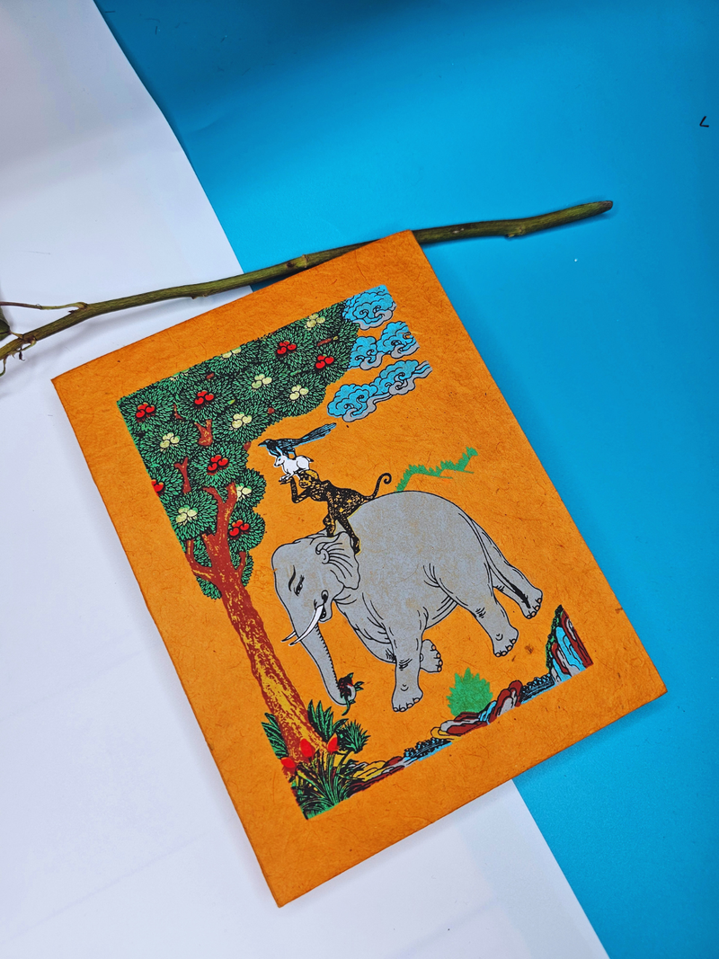 Handmade Four Harmonious Friends Lokta Paper Journal