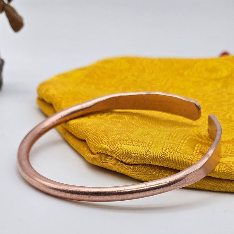 Thin Pure Copper Bracelet | Flattened Edge
