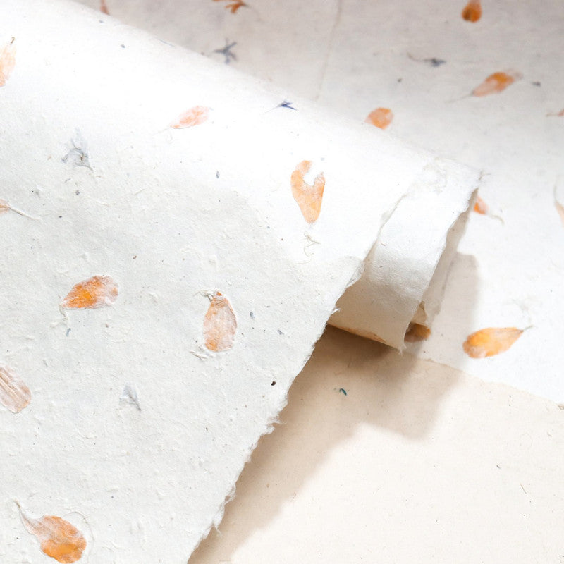 Marigold & Cornflower Botanical Lokta Paper Sheet