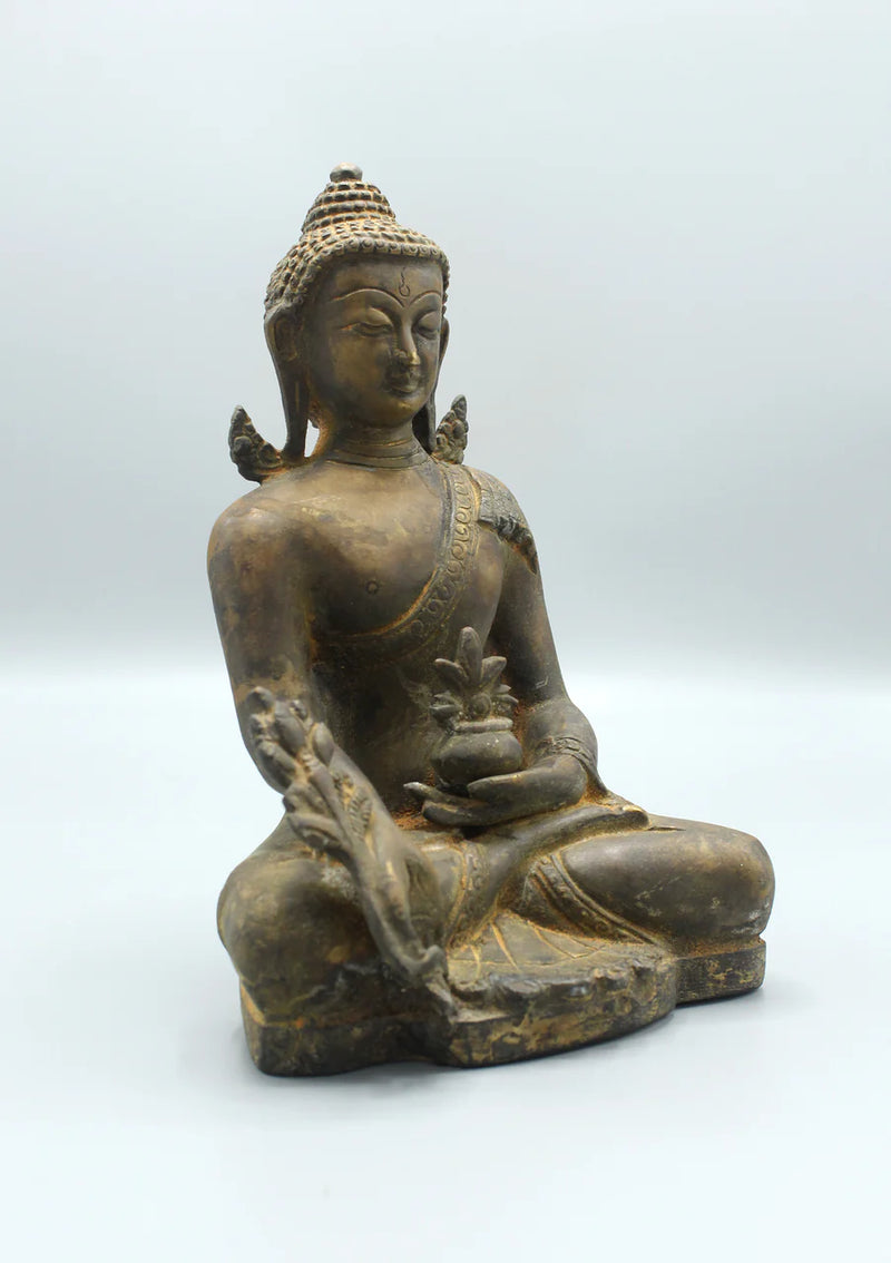 8.5-Inch Healing Medicine Buddha Bronze Statue - 5