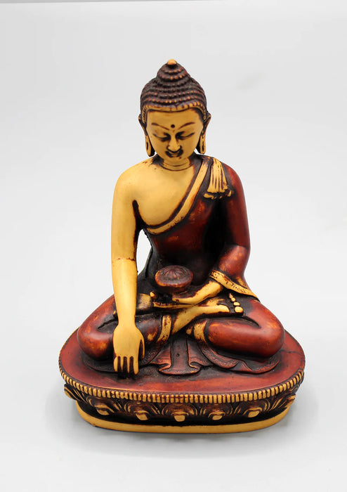 Resin Shakyamuni Buddha Statue 5.6 Inch - Handcrafted in Nepal