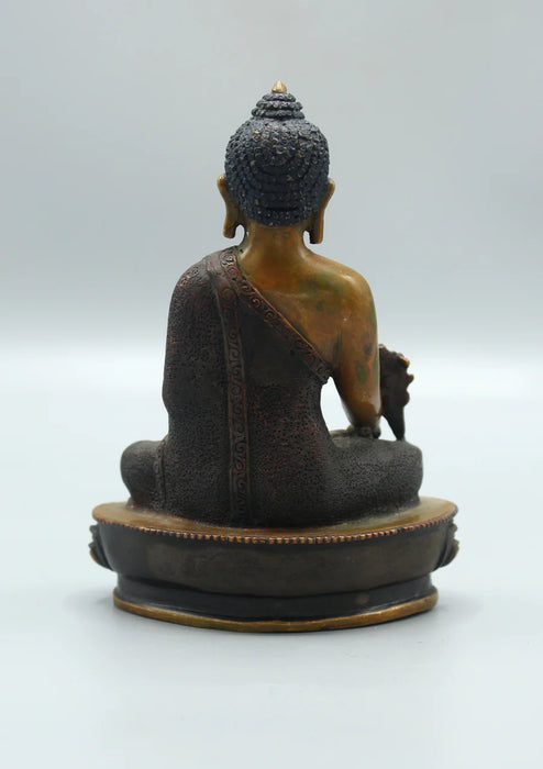 5.5-Inch Healing Medicine Buddha Copper Statue - Handmade in Nepal