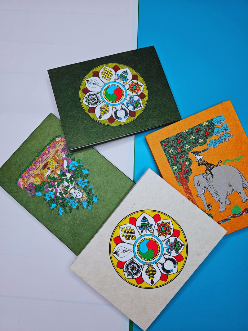 Handmade Four Harmonious Friends Lokta Paper Journal