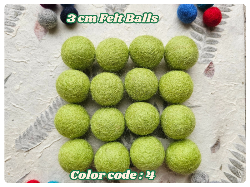 Handmade Wool Felt Balls Set – 20 Assorted 3cm Felt Craft Balls