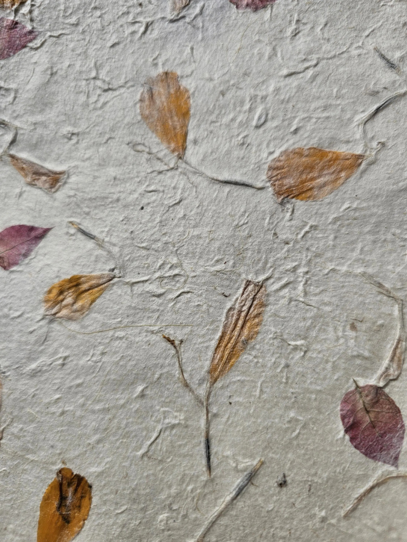 Handmade A4 Marigold Petal Lokta Paper Sheets – 20 Pack