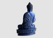 5-Inch Dragon-Carved Resin Medicine Buddha Statue - Blue Color