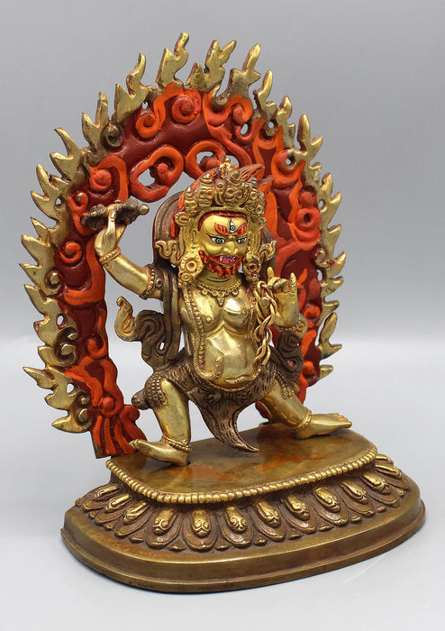 8 Inch Vajrapani Statue - Partly Gold Plated, Skillful Means Buddha