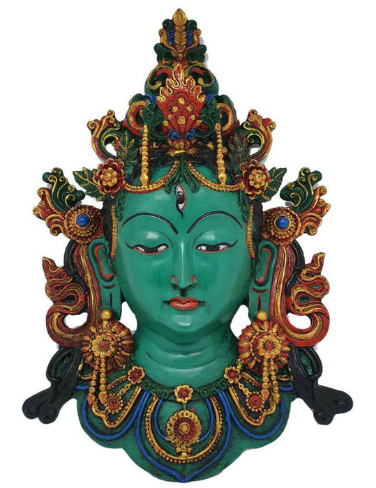 Green Tara Resin Statue, Wall hanging,  33 by 20cm