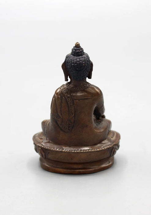 3-Inch Copper Oxidized Shakyamuni Buddha Statue - Meditative Pose