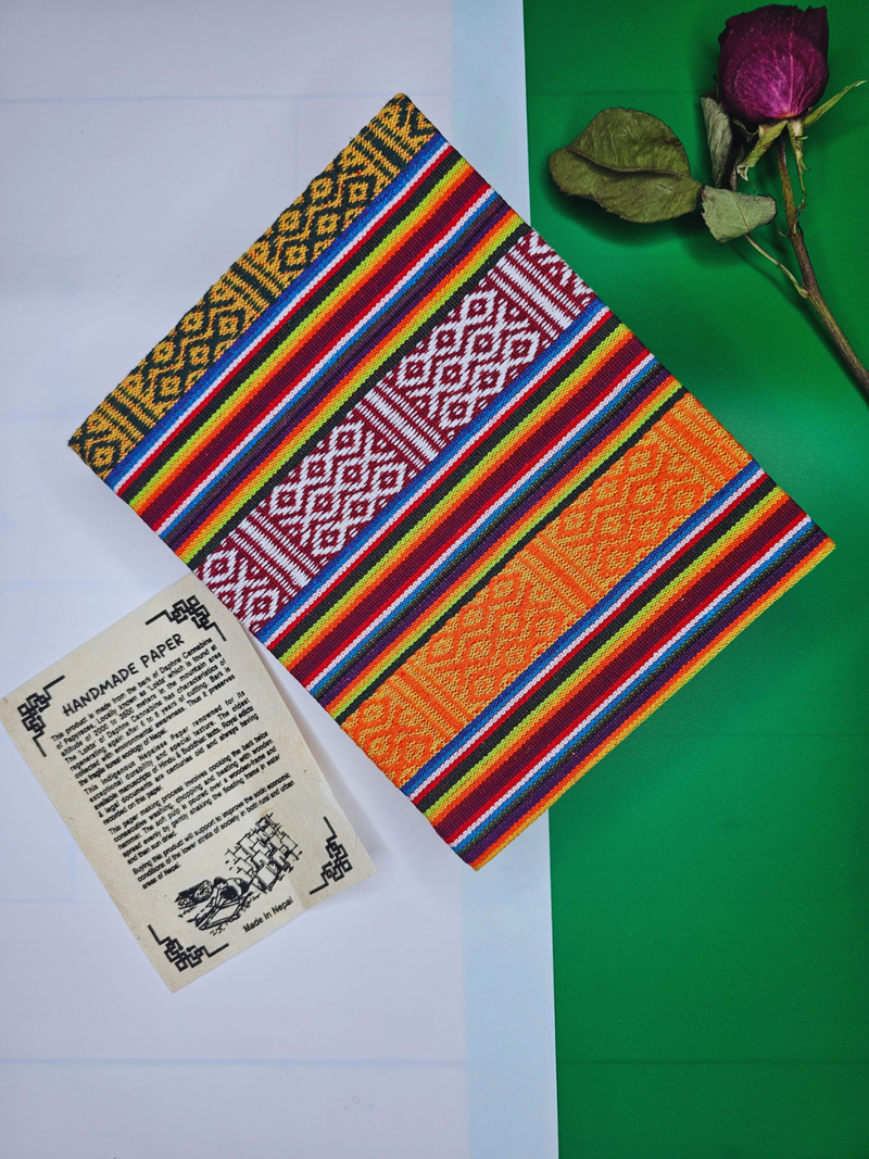 Handmade Bhutanese Fabric Cover Lokta Paper Journal