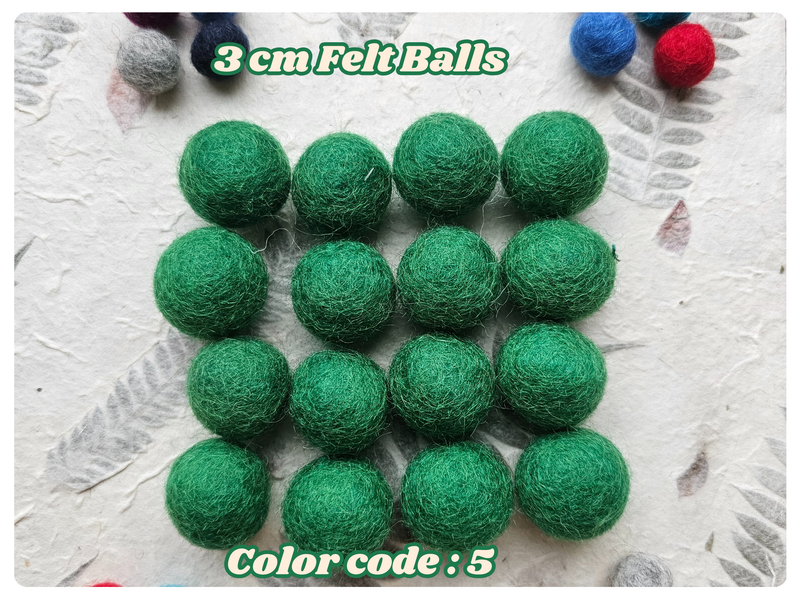 Handmade Wool Felt Balls Set – 20 Assorted 3cm Felt Craft Balls