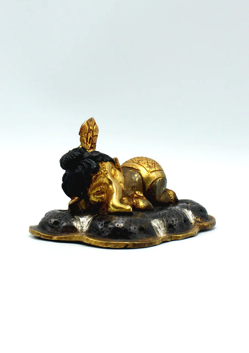 2.2 Inch Sleeping Baby Ganesha Brass Statue - Deity of Beginnings and Obstacle Removal