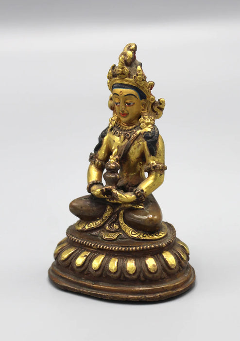 3-Inch Gold Plated Aparmita Buddha Statue - Fine Carvings and Details