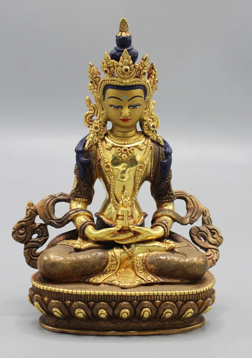 6-Inch Partly Gold Plated Apparmita Buddha Statue - Exquisite Craftsmanship