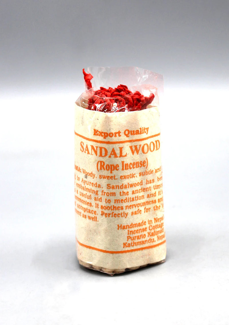 Sandalwood Rope Incense - Pack of 6 | Calming Meditation Aid - 7