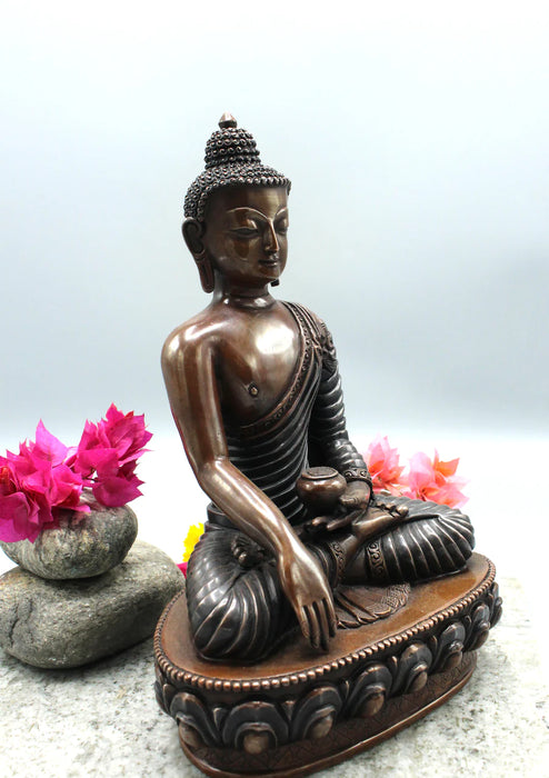 8-Inch Handmade Copper Shakyamuni Buddha Statue