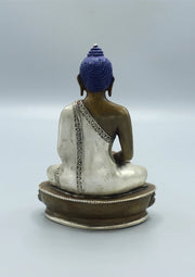 5.5-Inch Copper Amitabha Buddha Statue with Silver Robe - Nepalese Craftsmanship - 2
