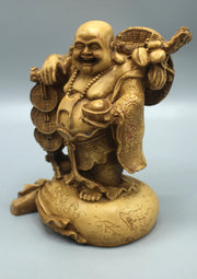 7-Inch Laughing Buddha Resin Statue - Symbol of Happiness and Prosperity - 3