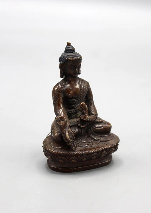 3.2-Inch Copper Oxidized Medicine Buddha Statue