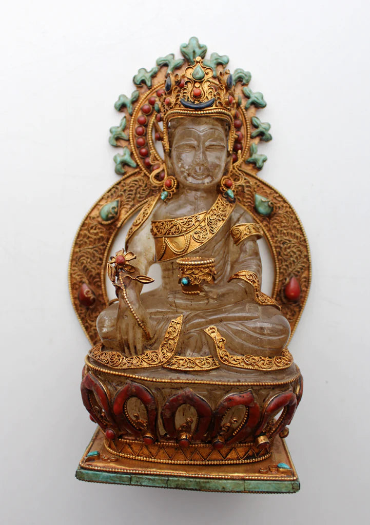 7-Inch Crystal Buddha Statue - Gold Plated Meditative Pose - 5