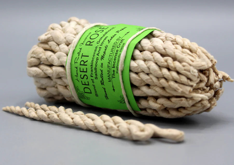 Desert Rose Rope Incense - Hand-Rolled Nepalese Blend for Aromatic Ambiance