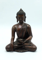 6.8 Inch Copper Oxidized Shakyamuni Buddha Statue - Handcrafted Nepal Meditation Art - 5