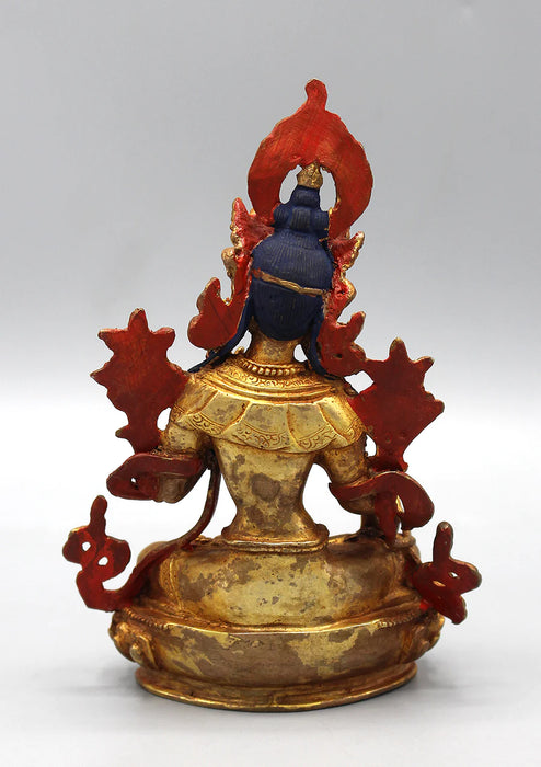 6 Inch Gold Plated White Tara Statue - Handcrafted Nepali Art