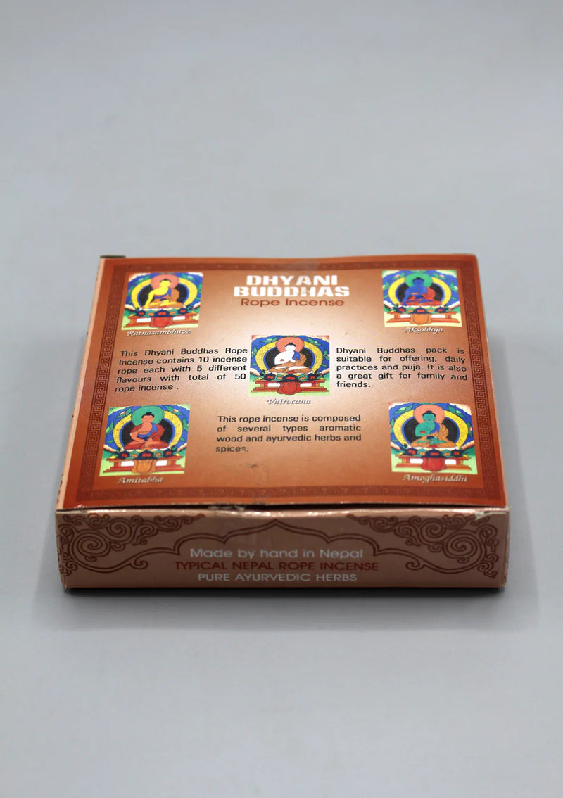 Five Dhyani Buddhas Rope Incense - Handmade Set with Multiple Aromas - 1