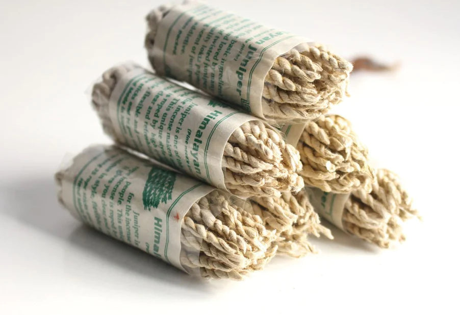 Himalayan Juniper Rope Incense - Set of 6 | Pure Juniper Scent