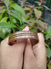 Copper bracelet for men handbeaten copper bracelet side view