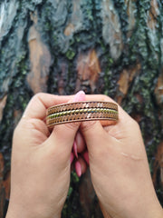Copper bracelet for men  handbeaten copper bracelet top
