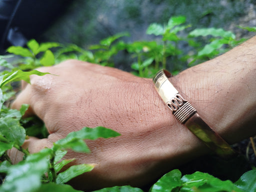 Copper bracelet for men  snake copper bracelet side view