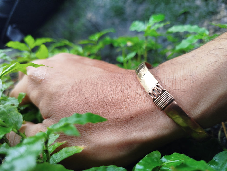 Copper bracelet for men  snake copper bracelet side view