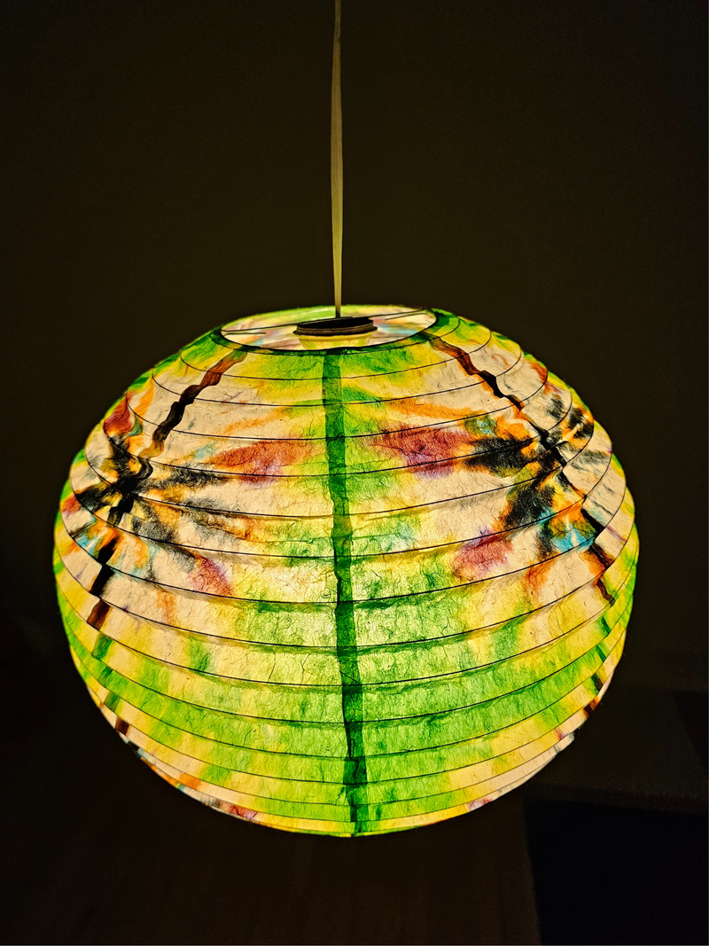Lokta Paper Lampshade – Handmade Lantern Shade– Nepali Kagaj – Tie Dye