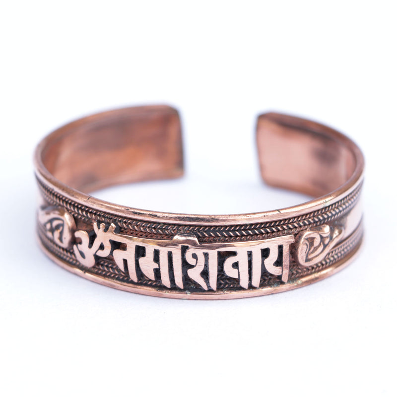 Om Mantra Copper Bracelet – Hand-Carved Spiritual Cuff