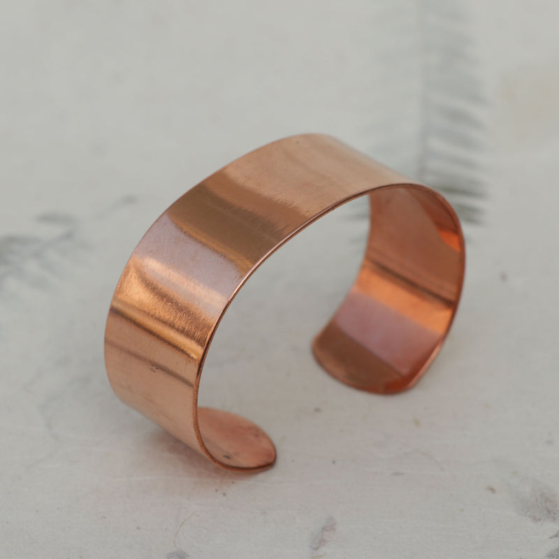 Minimalist Pure Copper Cuff Bracelet | Flat & Plain Copper