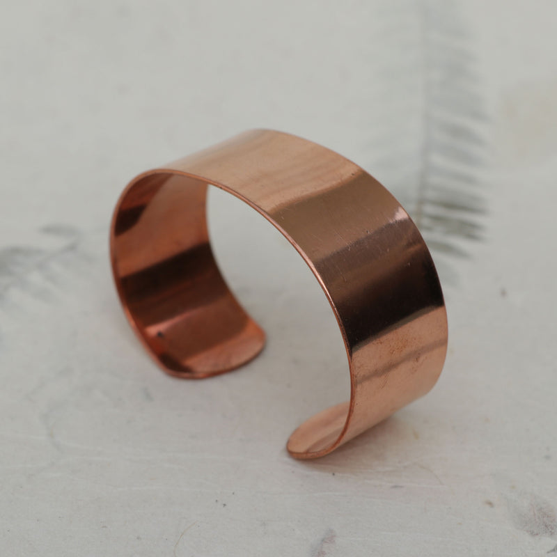Minimalist Pure Copper Cuff Bracelet | Flat & Plain Copper