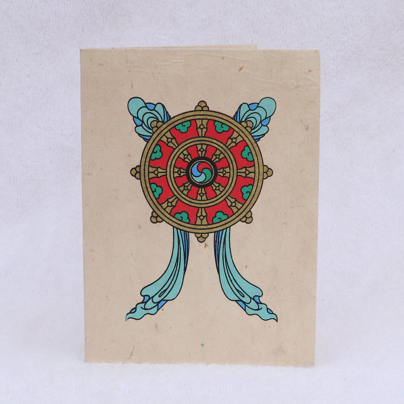 Dharma Wheel Handmade Lokta Greeting Card with Envelope