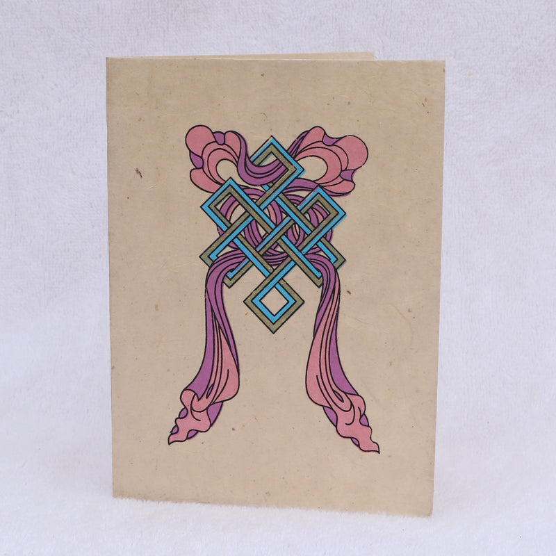 Endless Knot Handmade Lokta Greeting Card with Envelope
