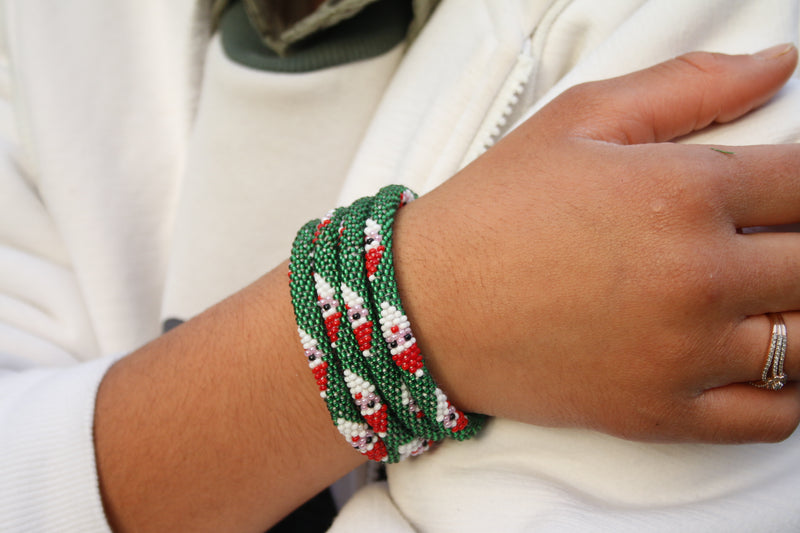 Christmas Santa Handmade Nepal bracelet Set of 4 - 1