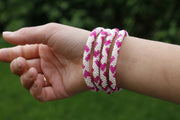 Pink Love  Handmade Nepal bracelet Set of 4 - 3