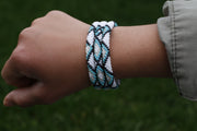 White Blue Diamond Turquoise Handmade Nepal bracelet Set of 3 - 1