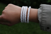 White Mix Handmade Nepal bracelet Set of 4 - 2