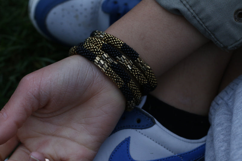 Black Golden Nepal bracelet Set of 4 - 2