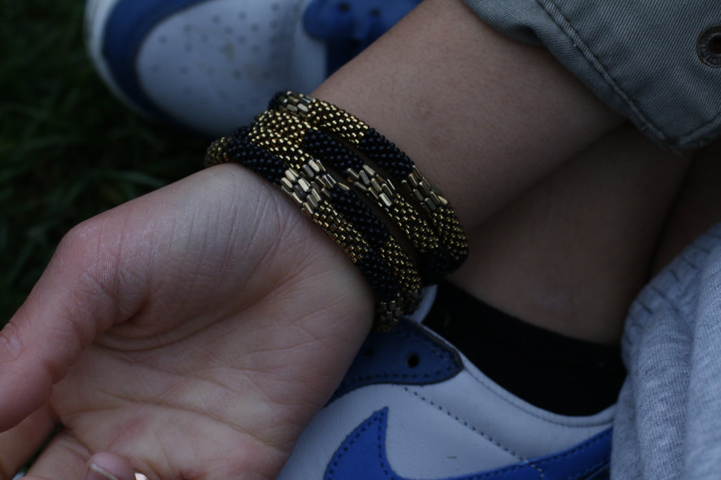 Black Golden Nepal bracelet Set of 4